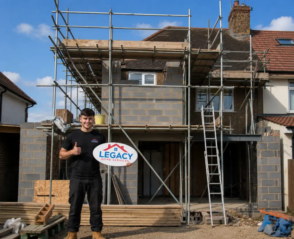 Legacy Home Services home extension under construction