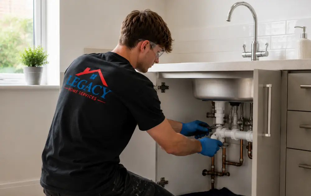 Legacy Home Services damp proofing specialist inspecting damp in a home